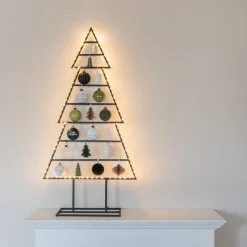 Black Metal Christmas Tree With LED Lights