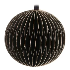 Black Paper Christmas Bauble 8 Cm
