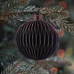 Black Paper Christmas Bauble 8 Cm