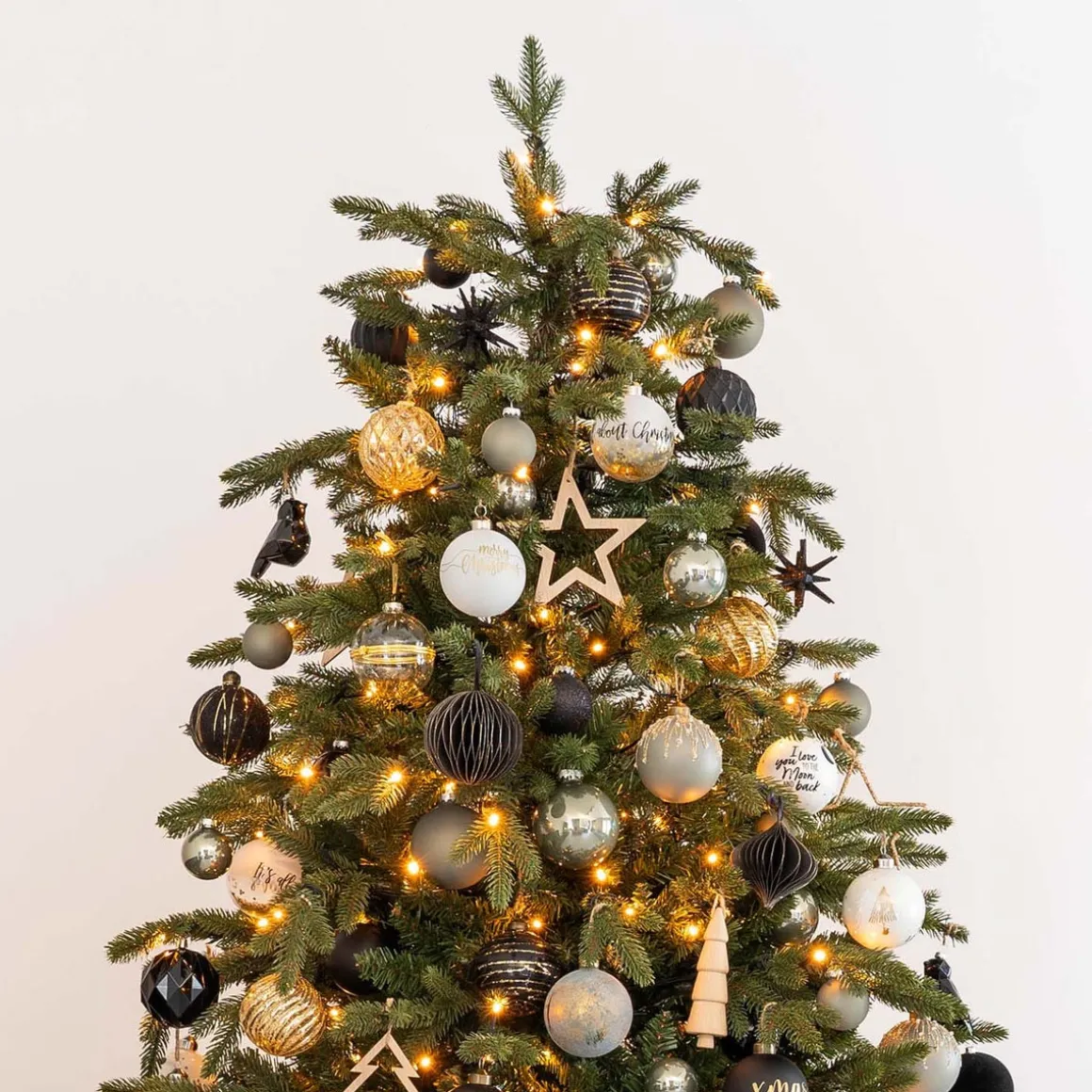 Black Paper Christmas Bauble 8 Cm