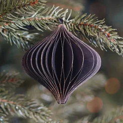 Black Paper Christmas Ornament 8 Cm