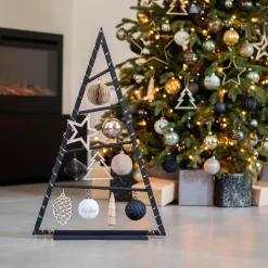 Black Paper Christmas Ornament 8 Cm