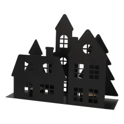 Black Street Scene For Cozy Tealights