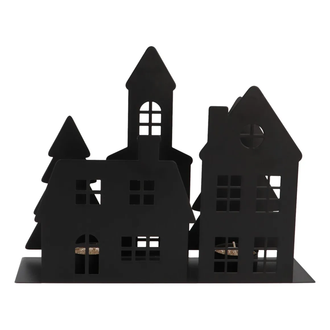 Black Street Scene For Cozy Tealights