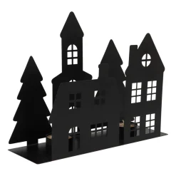 Black Street Scene For Cozy Tealights
