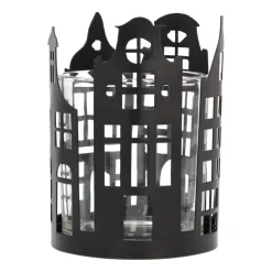 Black Tealight Holder With Canal Houses