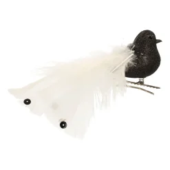 Black White Clip On Bird Ornament | 15 Cm