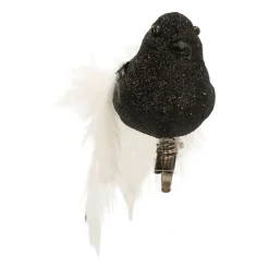 Black White Clip On Bird Ornament | 15 Cm