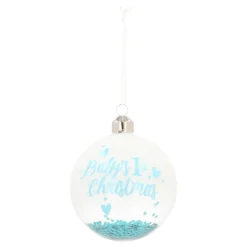 Blue Christmas Bauble 'Baby's First Christmas'