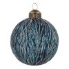 Blue Christmas Bauble With Organic Relief Lines