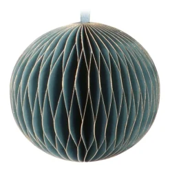 Blue Paper Christmas Bauble 8 Cm