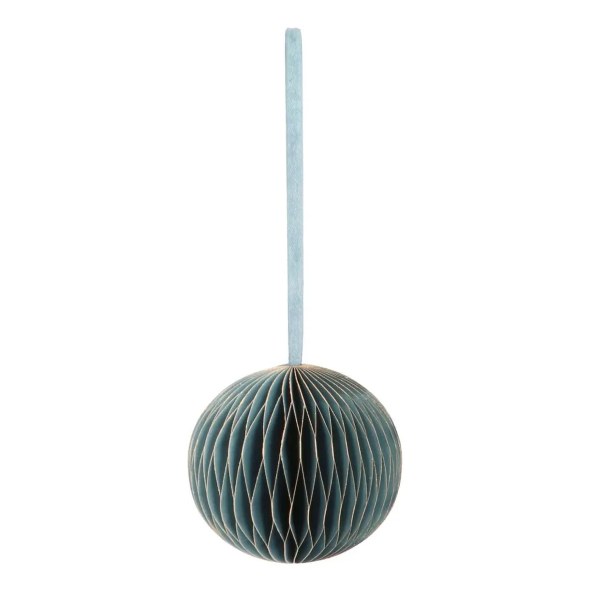 Blue Paper Christmas Bauble 8 Cm