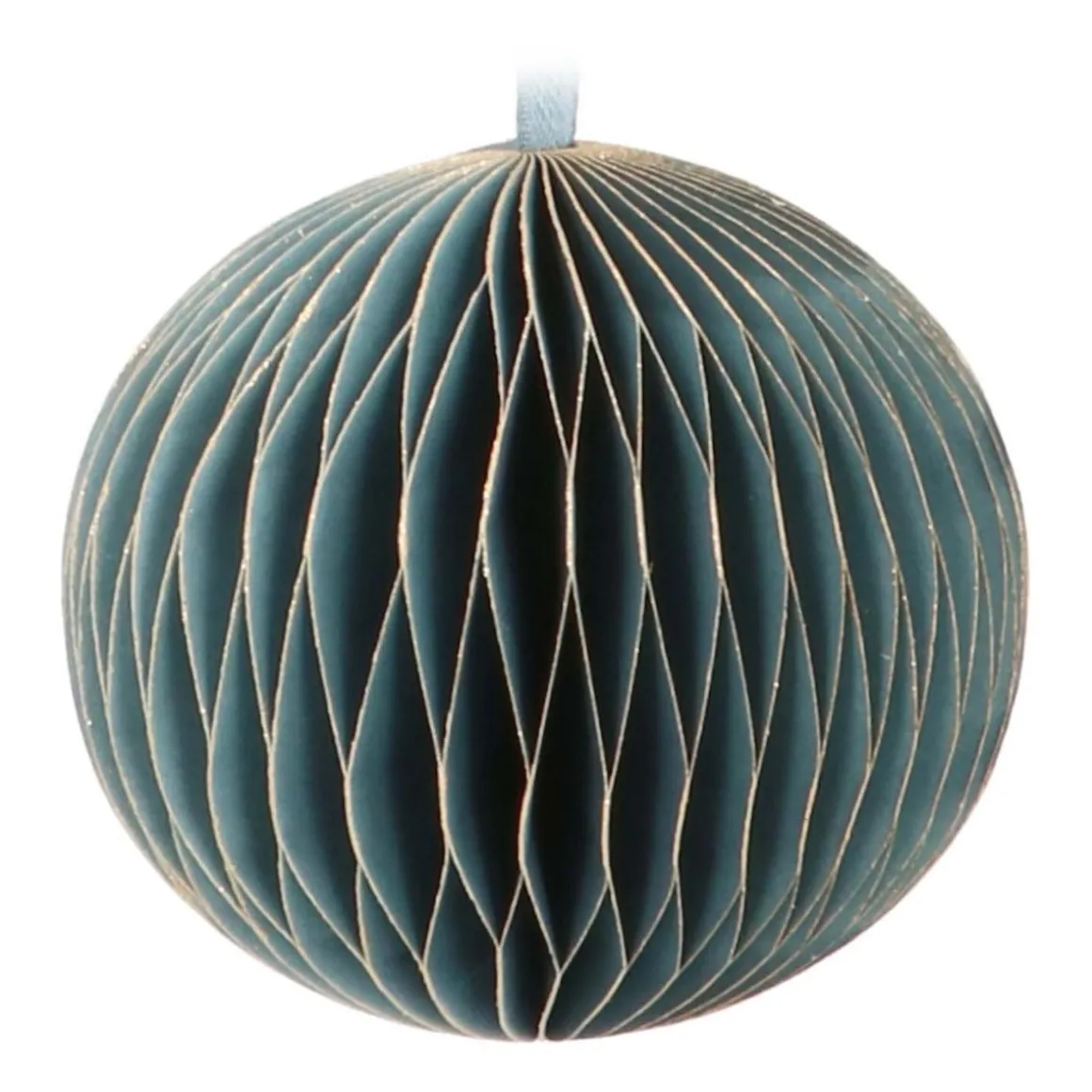 Blue Paper Christmas Bauble 8 Cm