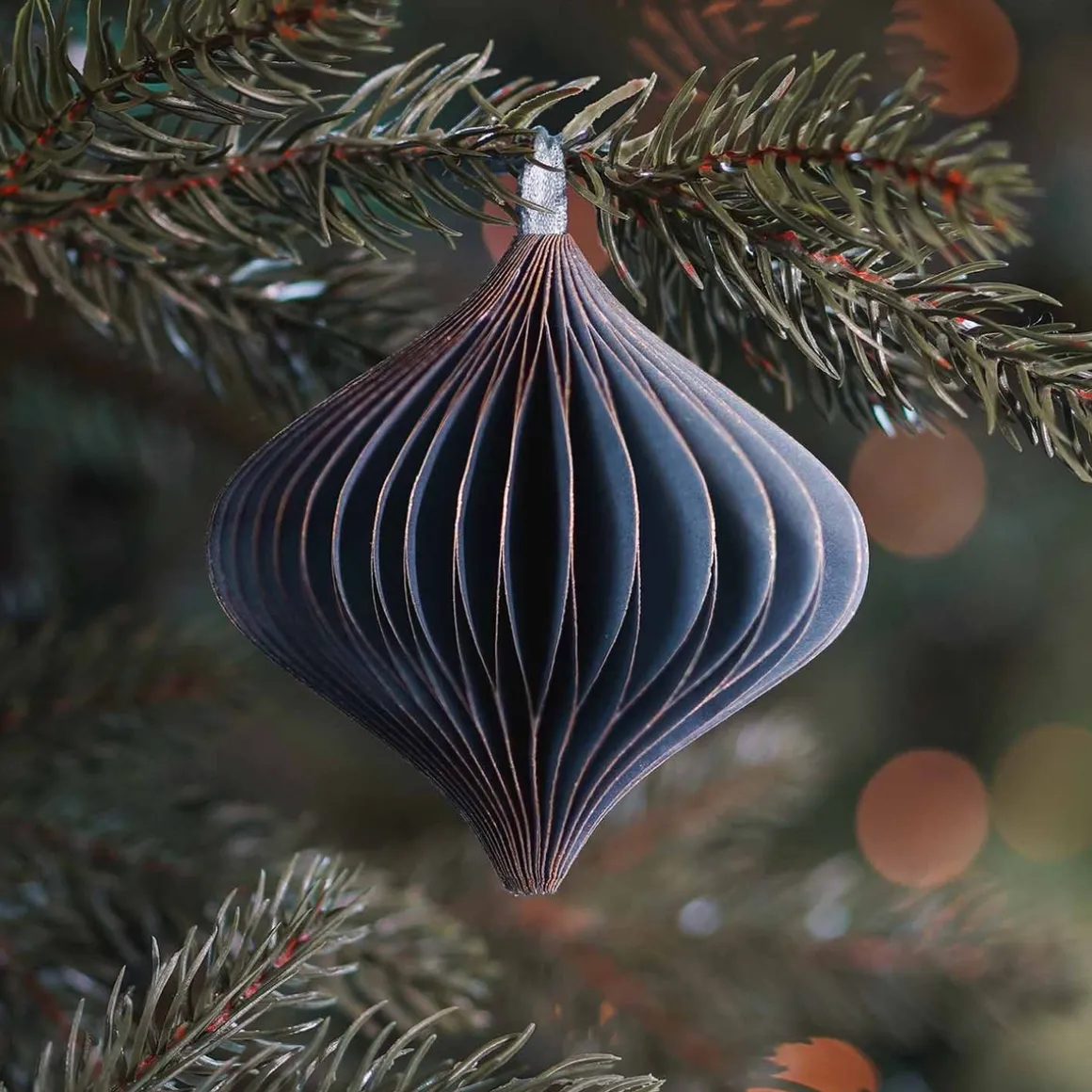 Blue Paper Christmas Ornament 8 Cm
