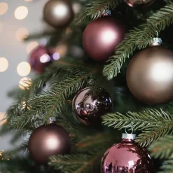 Box Of 44 Baubles Antique Pink Mix | Glass | 5-8 Cm