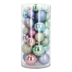 Box Of 44 Baubles Pastel Mix | Shatterproof | 5-8 Cm