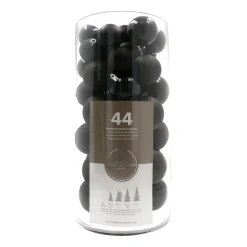 Box Of 44 Black Baubles | Shatterproof | 5-8 Cm