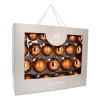 Box Of 44 Bronze Baubles | Glass | 5-8 Cm