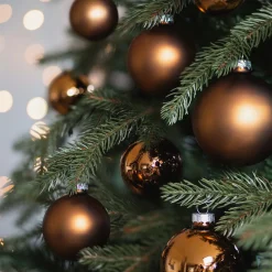 Box Of 44 Bronze Baubles | Glass | 5-8 Cm