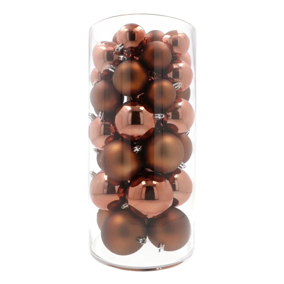 Box Of 44 Bronze Baubles | Shatterproof | 5-8 Cm