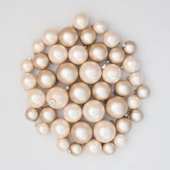 Box Of 44 Champagne Baubles | Glass | 5-8 Cm