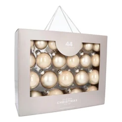 Box Of 44 Champagne Baubles | Glass | 5-8 Cm
