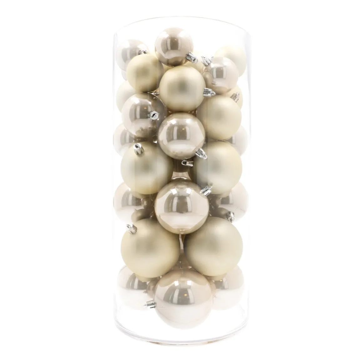 Box Of 44 Champagne Baubles | Shatterproof | 5-8 Cm