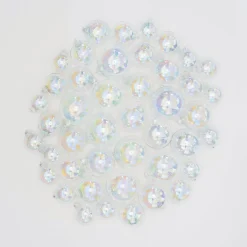 Box Of 44 Clear Iridescent Baubles | Glass | 5-8 Cm