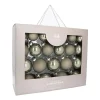 Box Of 44 Cottage Green Baubles | Glass | 5-8 Cm
