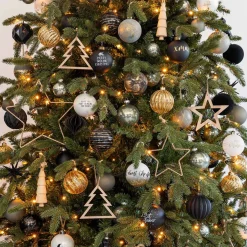 Box Of 44 Cottage Green Baubles | Glass | 5-8 Cm