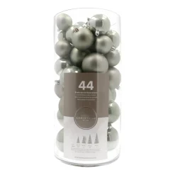 Box Of 44 Cottage Green Baubles | Shatterproof | 5-8 Cm
