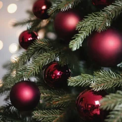 Box Of 44 Dark Red Baubles | Shatterproof | 5-8 Cm