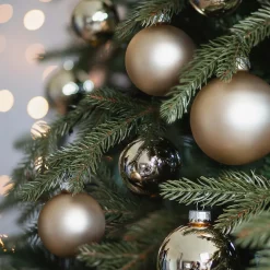 Box Of 44 Light Gold Baubles | Glass | 5-8 Cm
