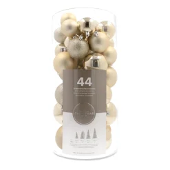 Box Of 44 Light Gold Baubles | Shatterproof | 5-8 Cm