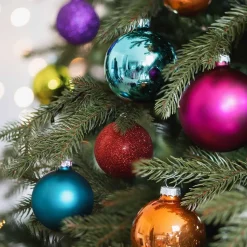 Box Of 44 Multicolour Baubles | Glass | 5-8 Cm