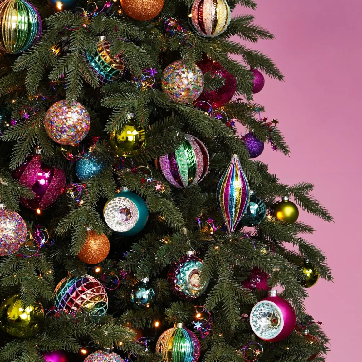 Box Of 44 Multicolour Baubles | Glass | 5-8 Cm