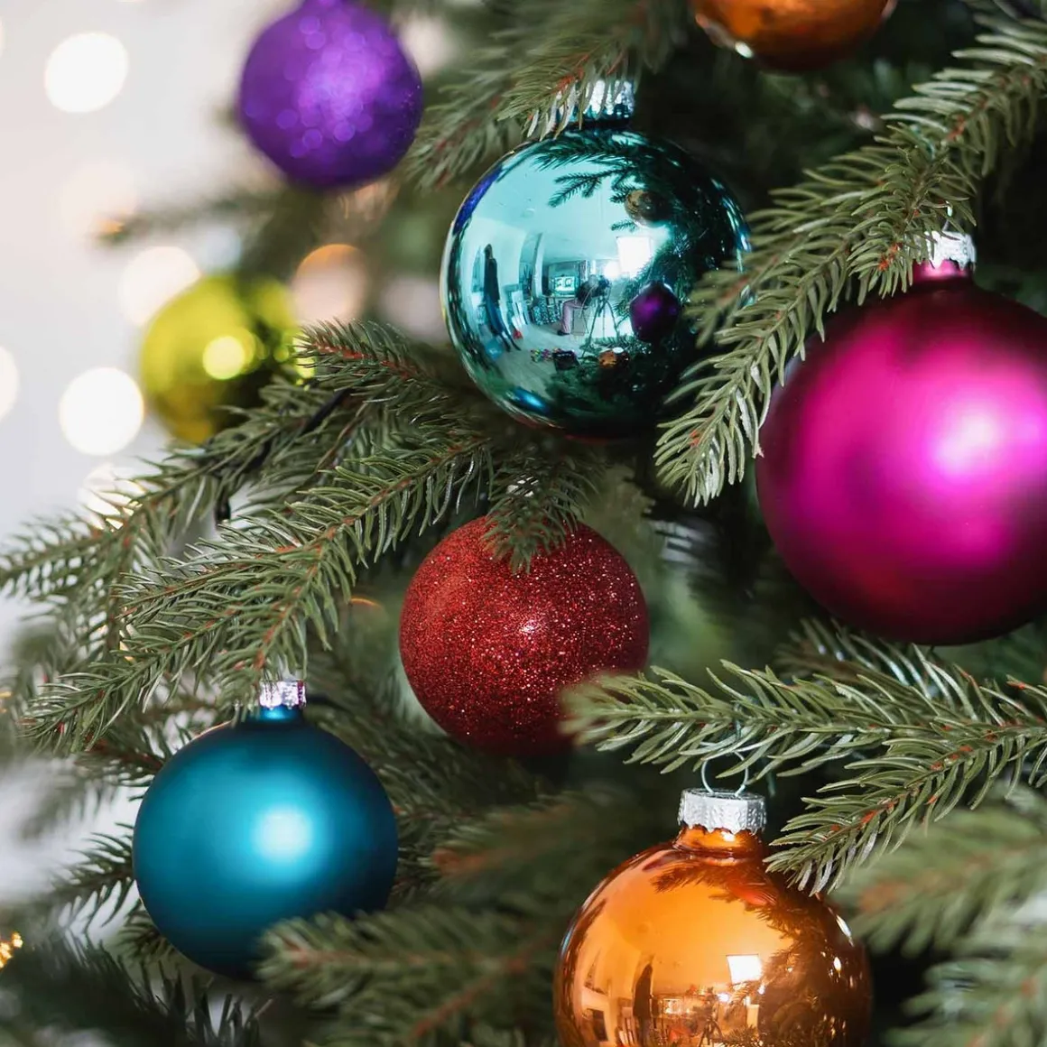 Box Of 44 Multicolour Baubles | Glass | 5-8 Cm