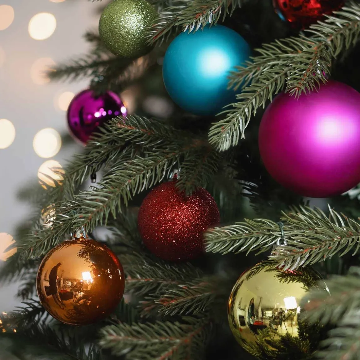 Box Of 44 Multicolour Baubles | Shatterproof | 5-8 Cm