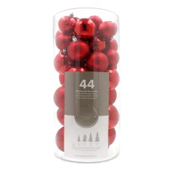 Box Of 44 Red Baubles | Shatterproof | 5-8 Cm