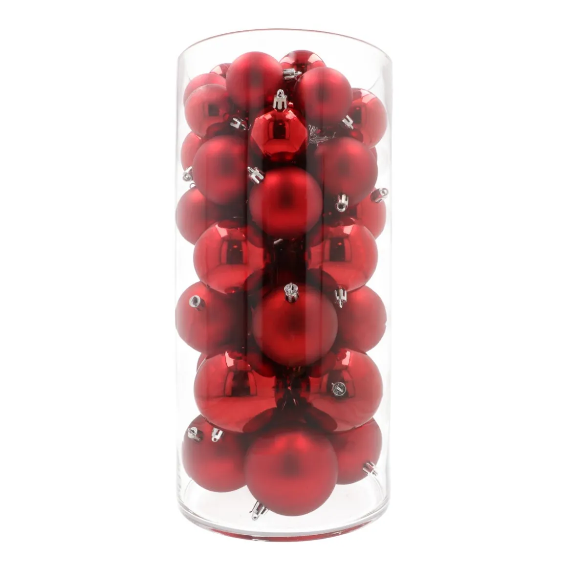 Box Of 44 Red Baubles | Shatterproof | 5-8 Cm