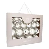 Box Of 44 Silver Baubles | Glass | 5-8 Cm