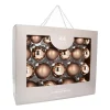 Box Of 44 Taupe Baubles | Glass | 5-8 Cm
