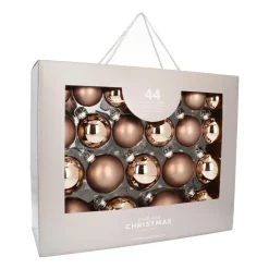 Box Of 44 Taupe Baubles | Glass | 5-8 Cm