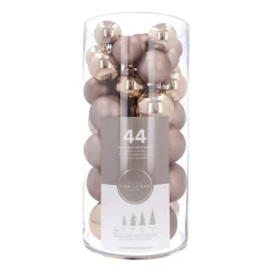 Box Of 44 Taupe Baubles | Shatterproof | 5-8 Cm