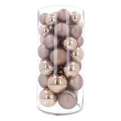 Box Of 44 Taupe Baubles | Shatterproof | 5-8 Cm