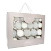 Box Of 44 White Baubles | Glass | 5-8 Cm