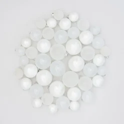 Box Of 44 White Baubles | Glass | 5-8 Cm