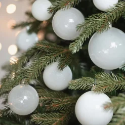 Box Of 44 White Baubles | Shatterproof | 5-8 Cm