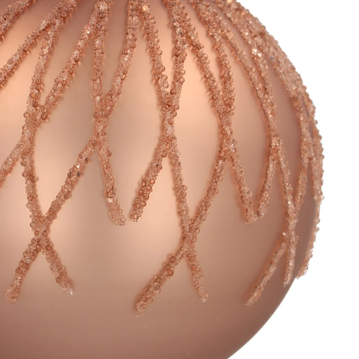 Brown Christmas Bauble With Dewdrop Stripes