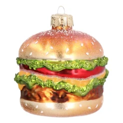 Burger Glass Hanging Figurine 9cm Gold